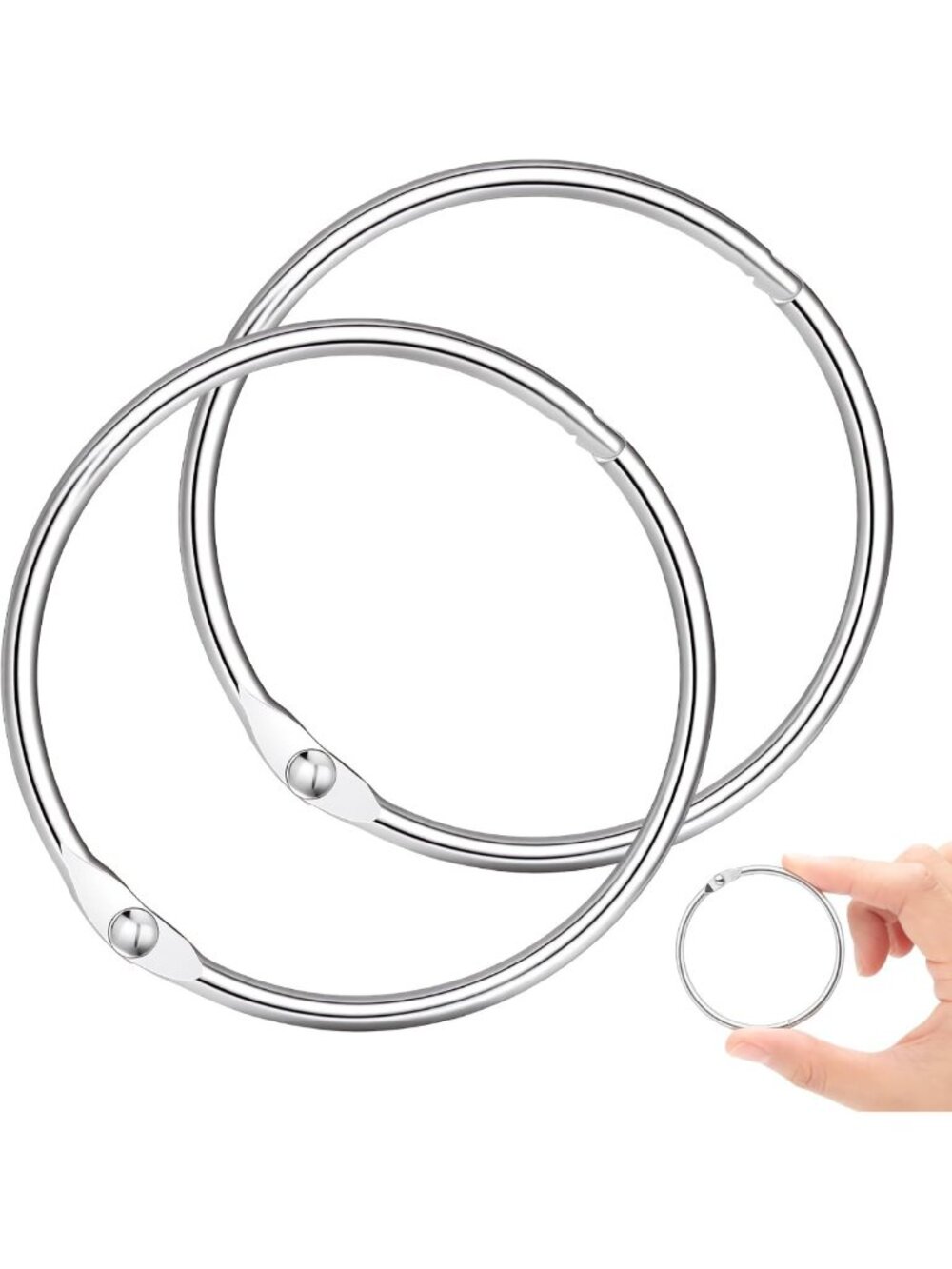 80 Pcs 2" Metal Binder Rings - Premium Loose Leaf Clips for School, Home, Office